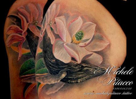Tattoos - Whale between magnolias - 127626